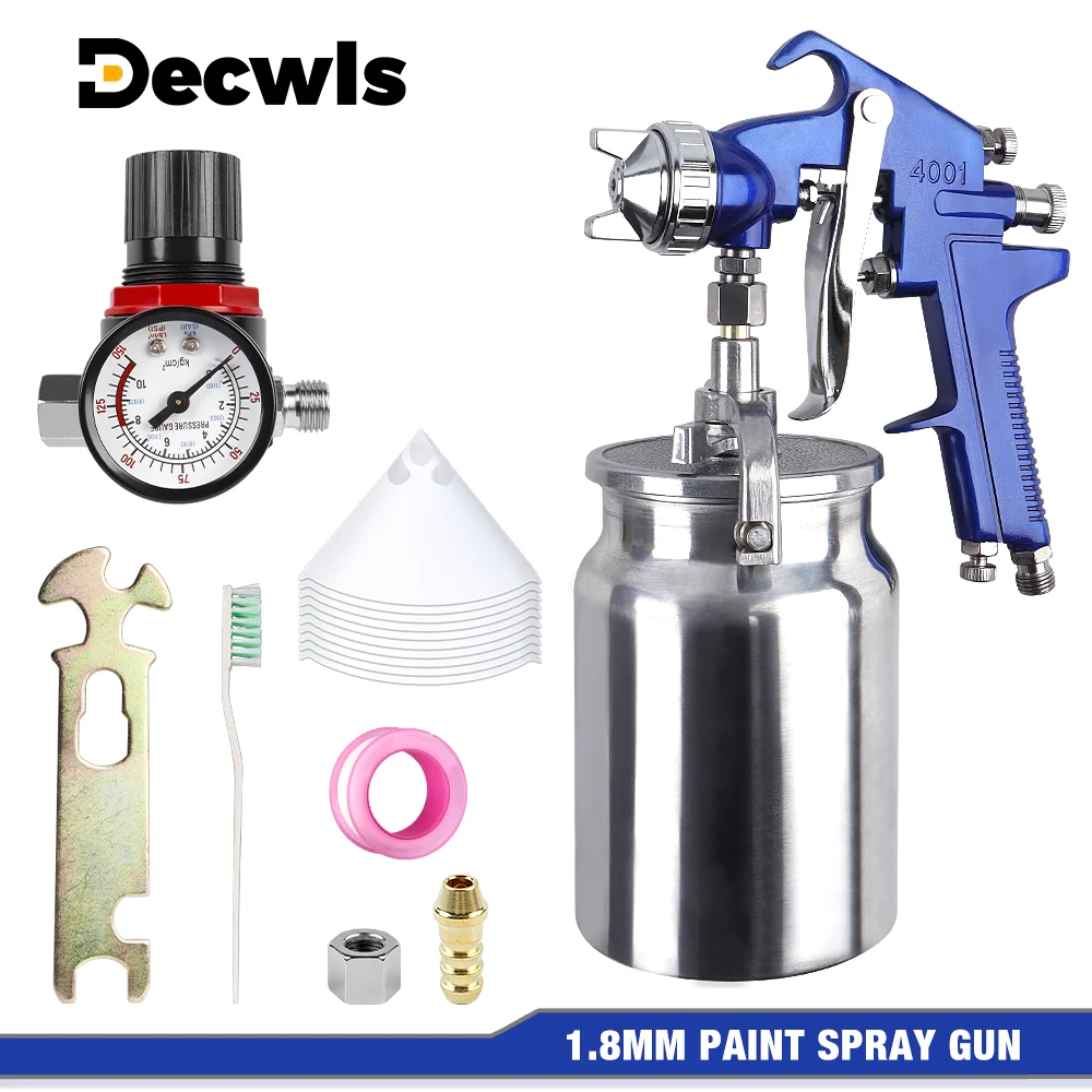

Пистолет-распылитель с высокой степенью распыления 1,8 мм, автомобильный краскопульт сифонного типа, алюминиевый бак на 1000 мл, беспроводной краскопульт, пневматический инструмент для домашнего использования