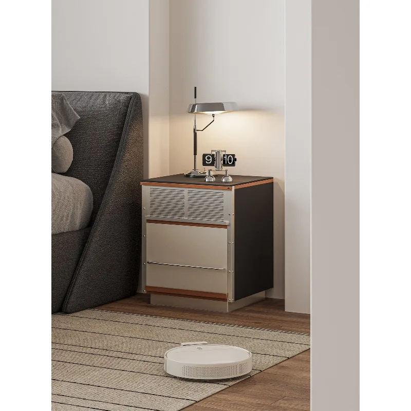 Modern simple metal bedside table, industrial style bedroom bedside table, design sense wall locker, storage cabinet
