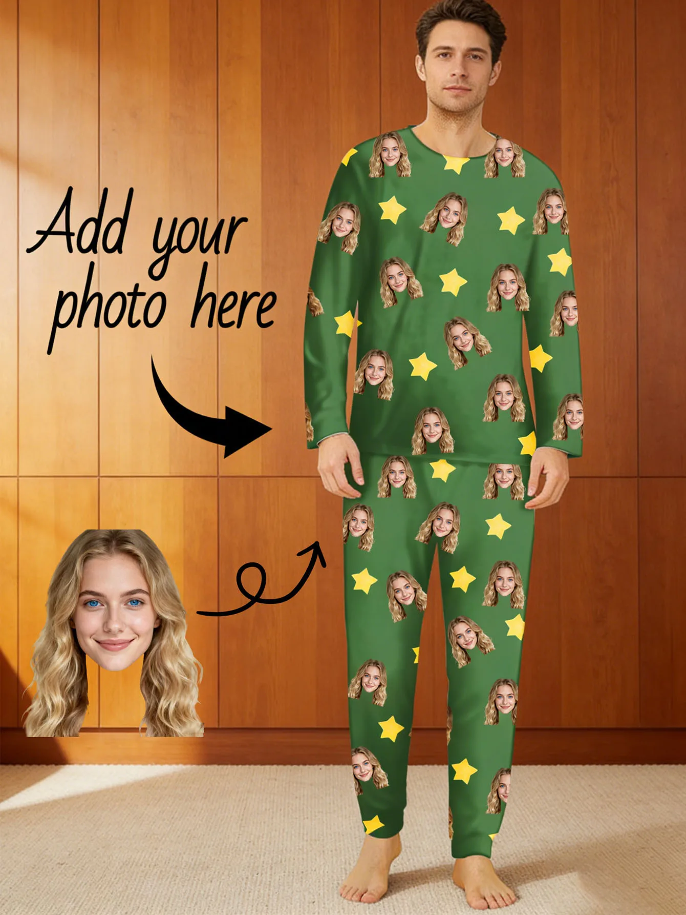 

Personalized customized pajamas, including couple wear, family wear, family pajamas, men's pajamas, etc ..
