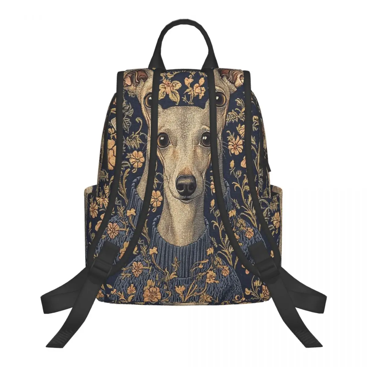 Whippet Peeping Whippet Greyhound Lurcher Dog Student Backpack School Bag Hiking Travel Daypack Boys Girls Bookbag Shoulder Bags