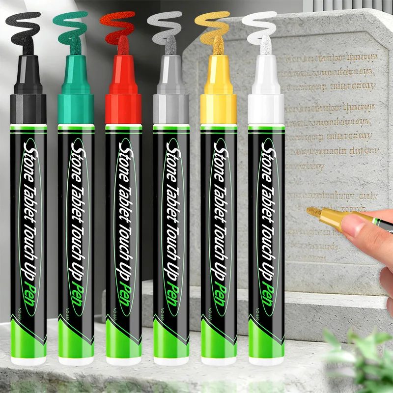 Headstone Lettering Pen Easy To Use Stone Touch-Up Pen Gravestone Restoration Pen Versatile For Granite Memorial Plaques