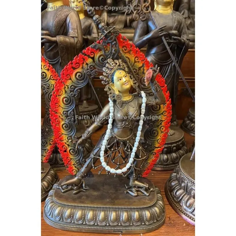 Rare Boutique Tibet Buddha statue Tibetan Secret Master dakini goddess Vajrayogini Buddhism bronze figure of the Buddha monk