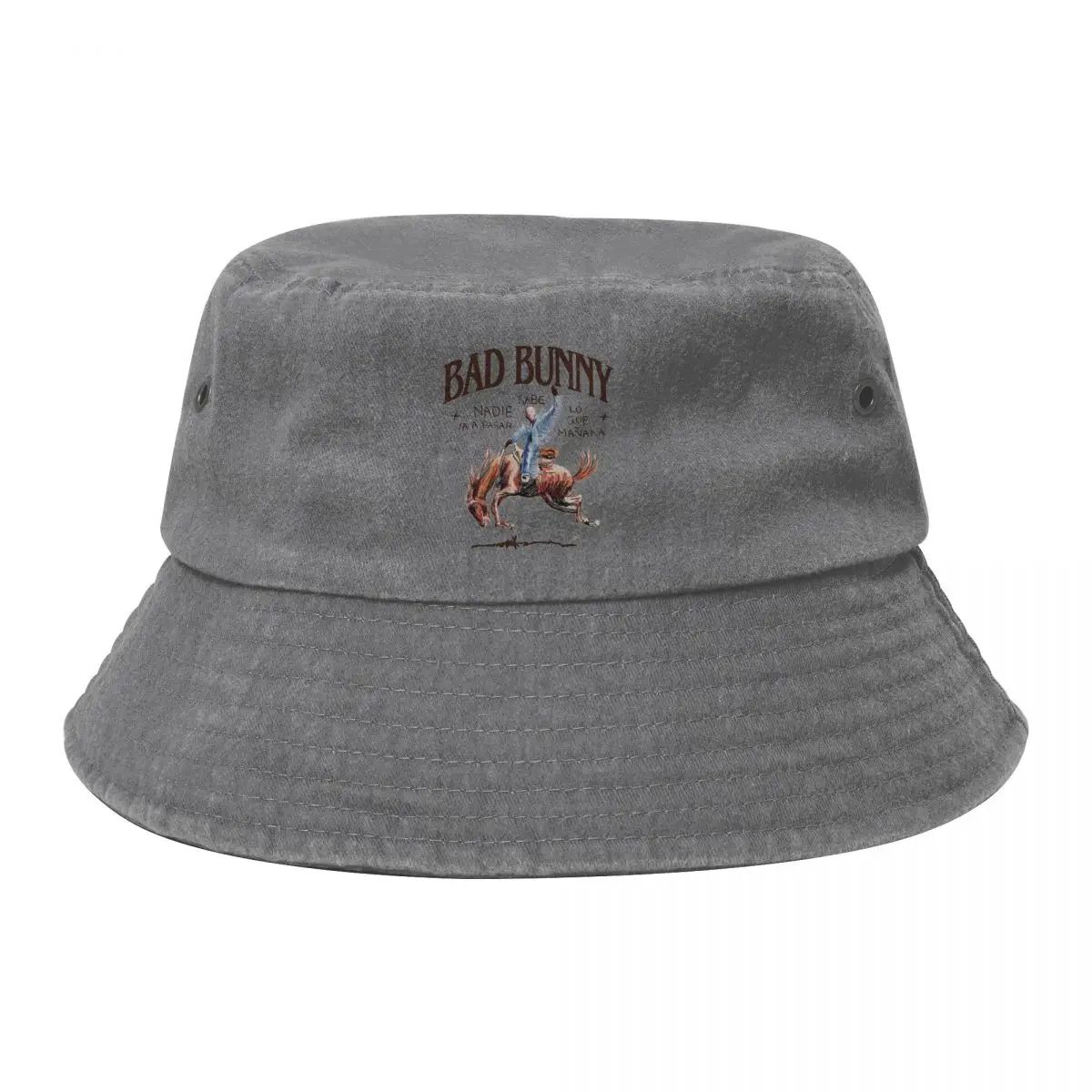 Trendy Bad Bunny Nadie Sabe Album Cotton Bucket Hat For Unisex Most Wanted Tour 2024 Washed Distressed Bob Hat Getaway Headwear