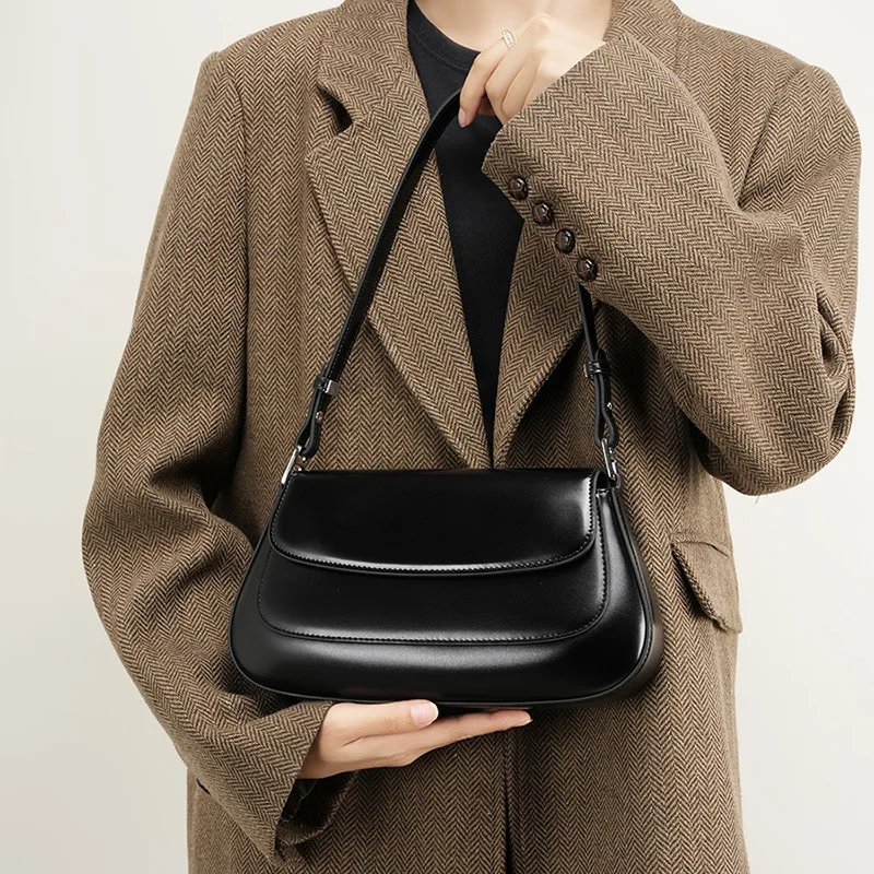 

100% Genuine Leather Women Shoulder Bag Korean style Ladies Luxury Cow Leather Crosssbody armpit Bag handbag For Street Shopping