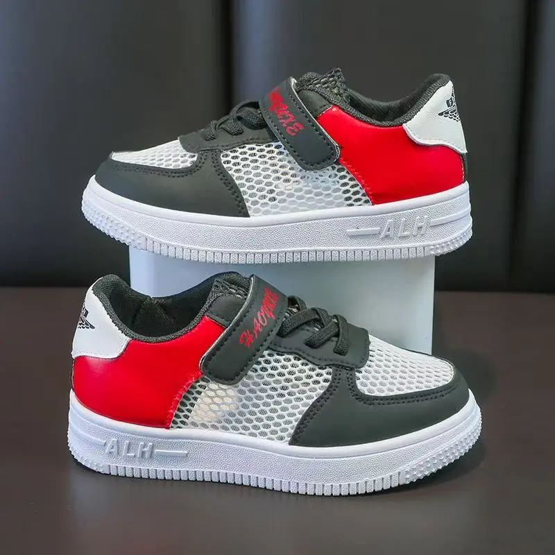 

Children's Summer Mesh Casual Sports Shoes Boys Thick Sole Non Slip Breathable Light Velcro Cuhk Children's Casual Board Shoes