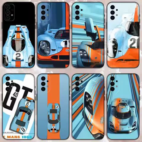Star G-Gulf Ra-cing CarS8 Phone Case For Samsung Galaxy A13,A21s,A22,A31,A32,A52,A53,A71,A80,Soft Black Shell