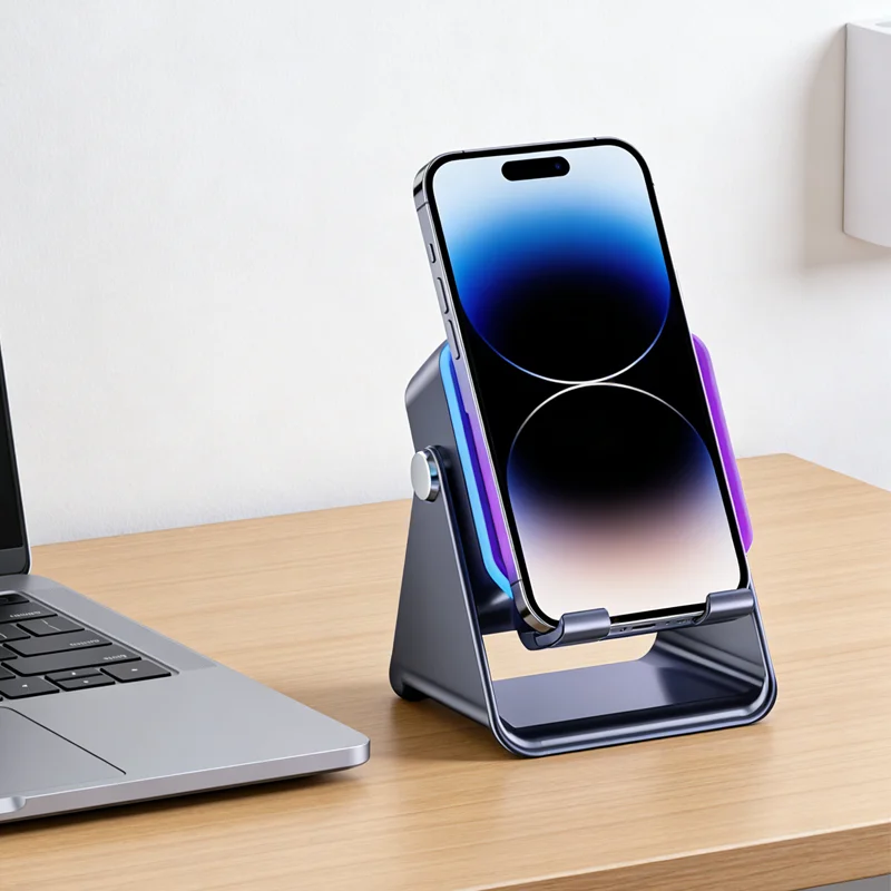 

5 In 1 Auto-induction Wireless Induction Speaker Portable Bluetooth Phone Holder 8 Mode RGB Light Phone Stand Surround Sound