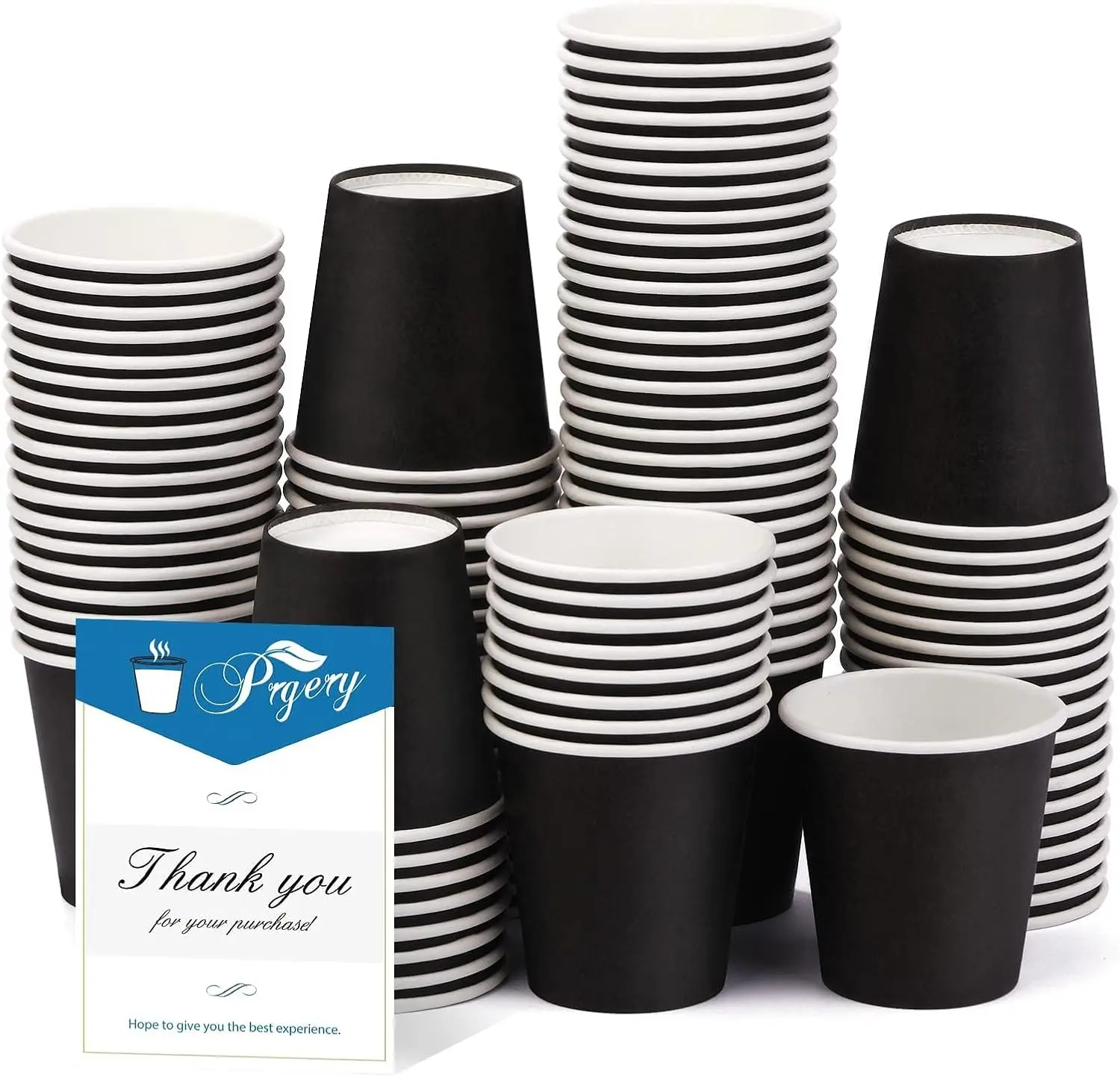 

100 Pack 3 oz Black Paper Cups for Water, Juice, Candy - Ideal for Halloween Party, Bathroom, Office Use