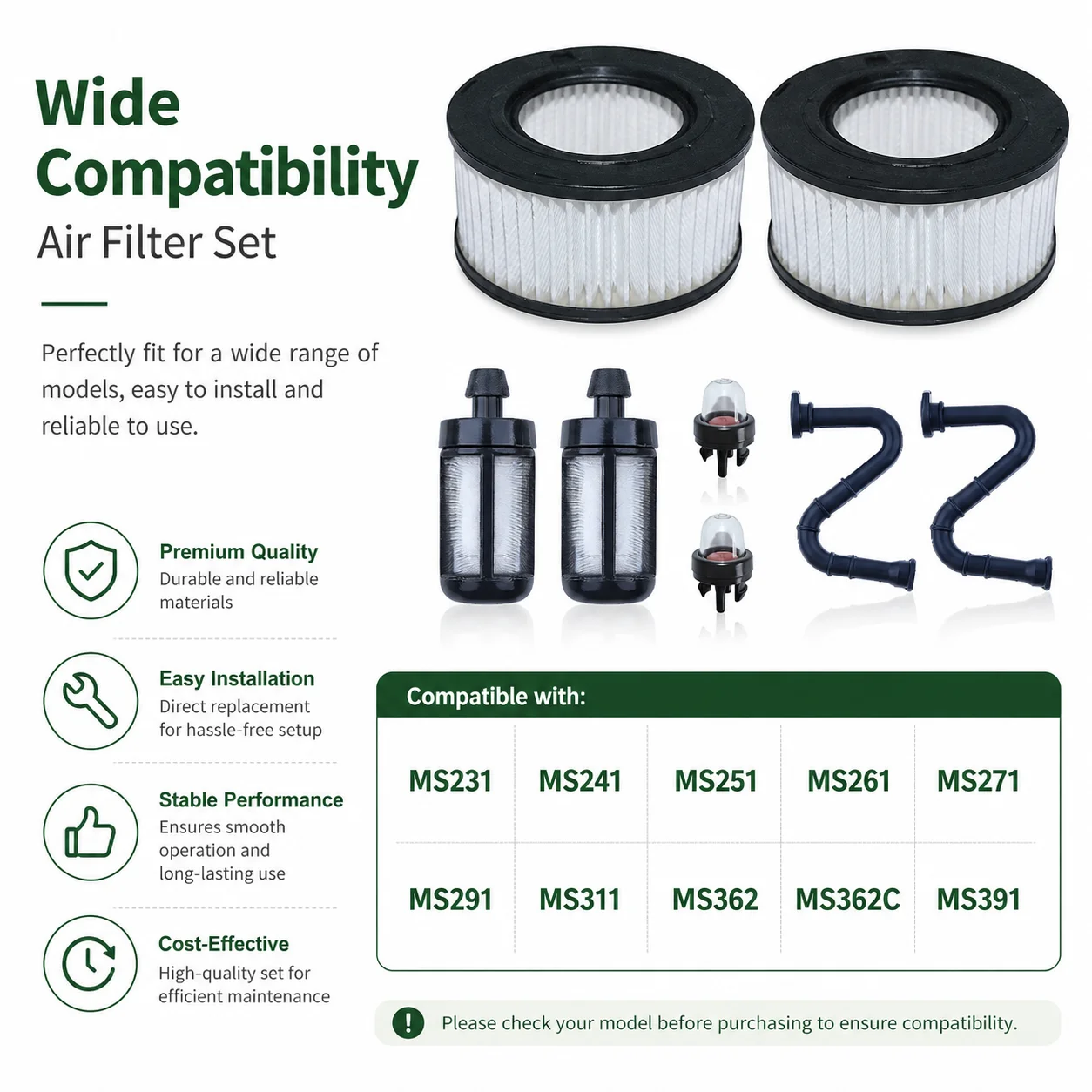 Kit Filtro Aria, Filtro Carbur - Stihl Chainsaw Ms311 recensione e prezzo
