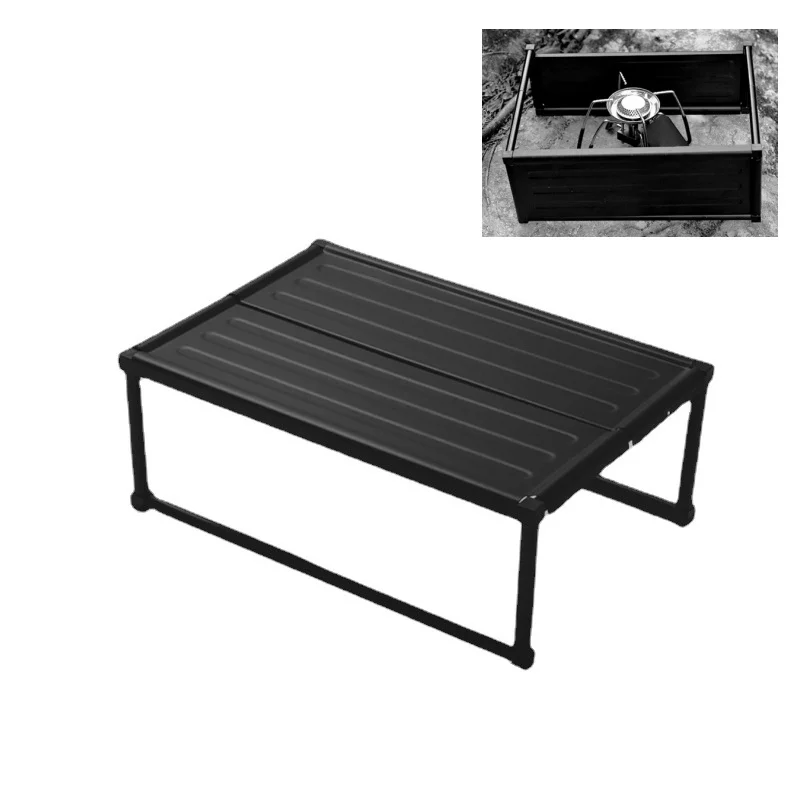 

Outdoor Portable Folding Table Camping Picnic Multi-function Barbecue Table Gas Stove Windshield Mini Tent Table