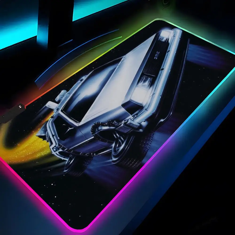 

Back To The Future Mouse Pad Rgb Xxl Laptop Mat Gaming Mousepad Backlit Keyboard Gamer Girl Table Pads Desk