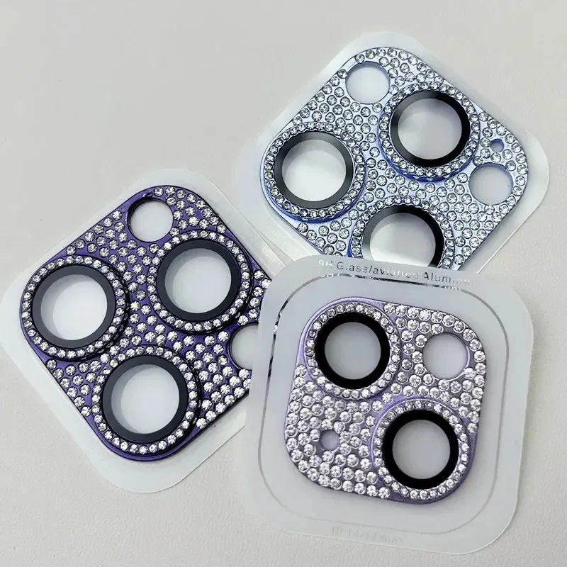 

Camera Lens Protector For IPhone 16 15 14 Pro Max 13 14 Plus 13Mini Glitter Rhinestones