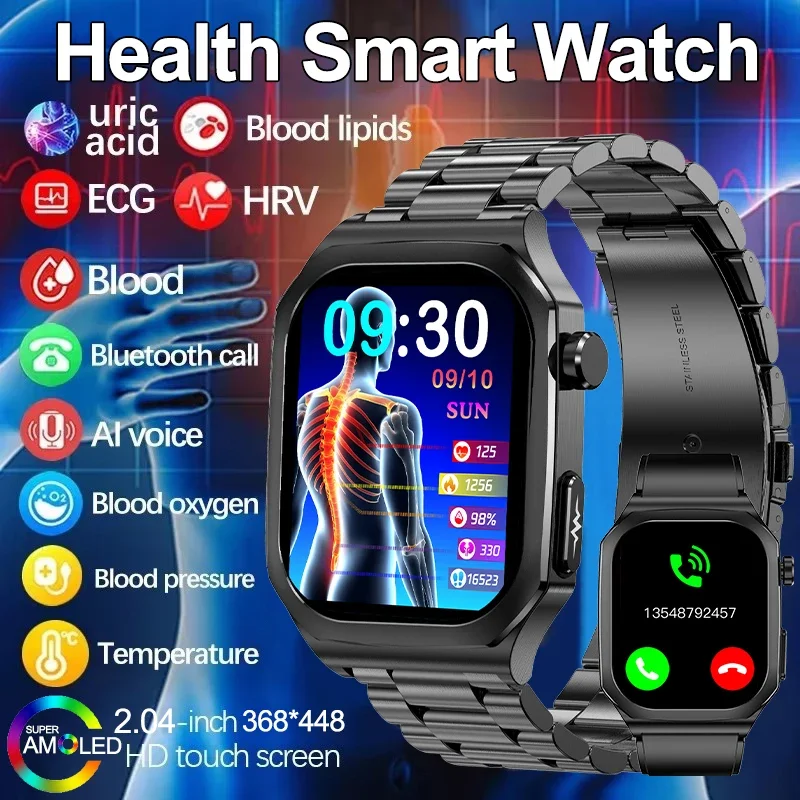 

Новые AI Diagnos ЭКГ Смарт-часы BT Call Смарт-часы IP68 Водонепроницаемые спортивные умные часы Монитор мочевой кислоты и липидов в крови Смарт-часы