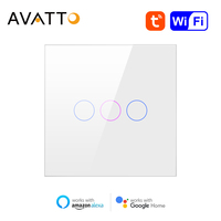 AVATTO EU Standard Light Switch Tuya WiFi Smart Life App , with Neutral Wire Touch Switch,Voice Control with Alexa Google Home