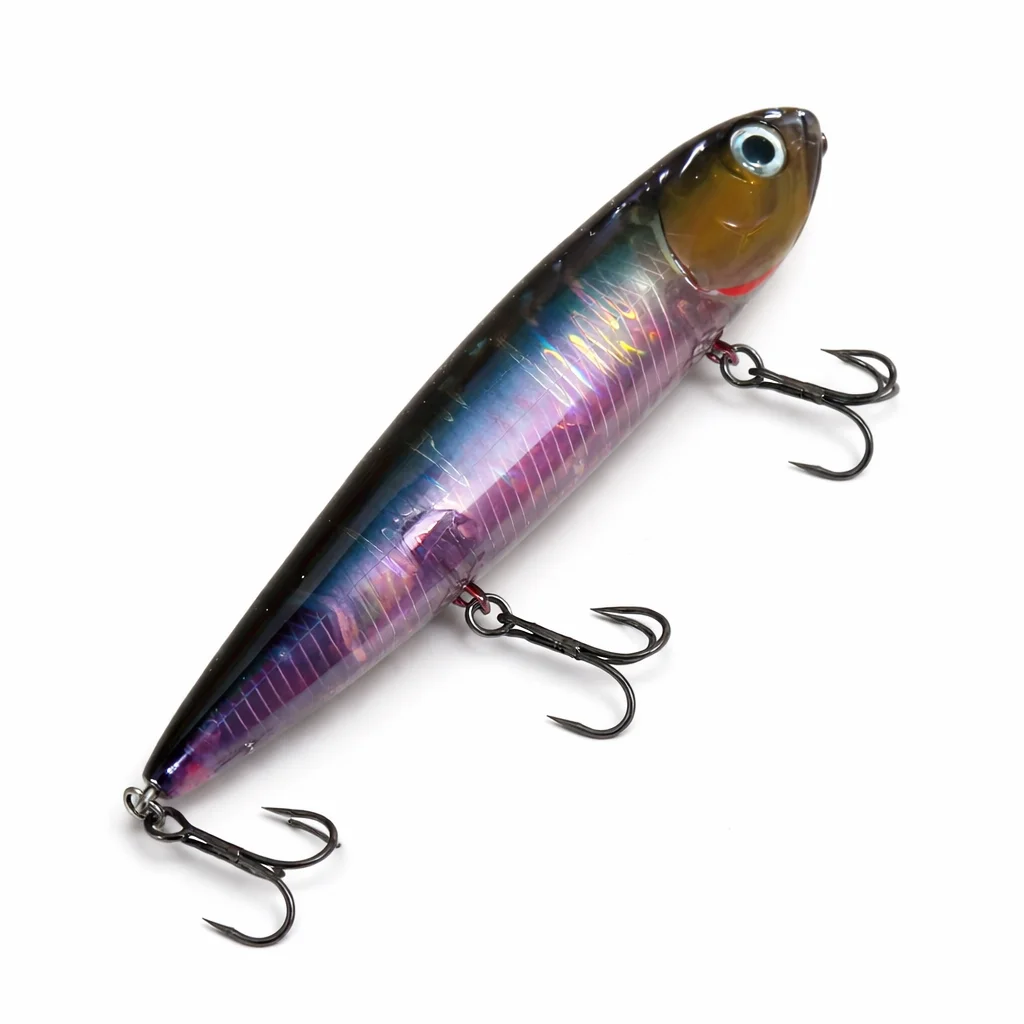 110mm 21g Topwater Popper Pencil Köder 3D Holographischer Laser Harter Angelköder für Salzwasser Seebarsch-Angeln – Detail 9