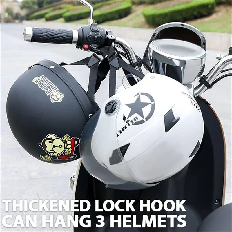 1-2Set Motorcycle Helmet Lock Anti-theft Universal Handlebar Mount Security Metal Lock 22mm-26mm with Key for Electric Motorbike