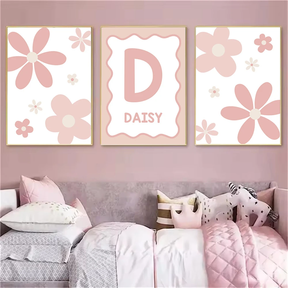 การ์ตูนดอกเดซี่สีชมพูโปสเตอร์ช - Baby Nursery Name Wall Art บทวิจารณ์และราคา