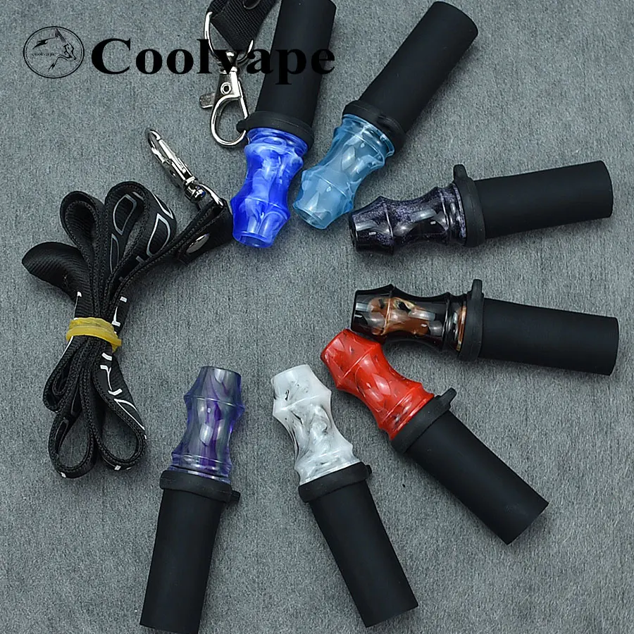 Water Pipe Mouthpieces Reusable Hookah Mouthpiece Shisha Mouth Tips Silicon Wooden Chicha Narguile