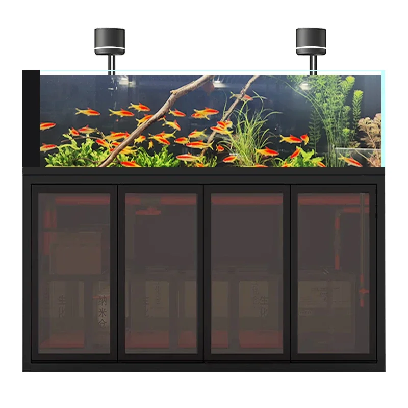 

Fish tank aquarium tank bottom filter living room glass Lanshou stream tank bag back overflow ecological sea