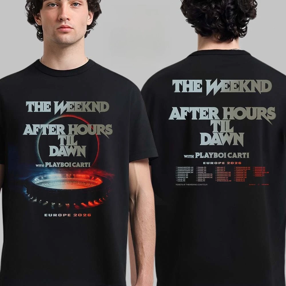 2026 The Weeknd After Hours Til Dawn with Playboi Carti Europe Shows Schedule Dates Two Sided T-Shirt Oversize Men Women Clothes