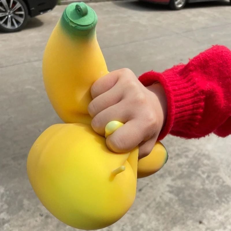 Jumbo Squishy Simulations-Banane Quetschspielzeug Bananenförmiges Langsam Zurückfederndes Fidget-Spielzeug Stressabbauendes Geschenk für Erwachsene Wohndekoration – Detail 5