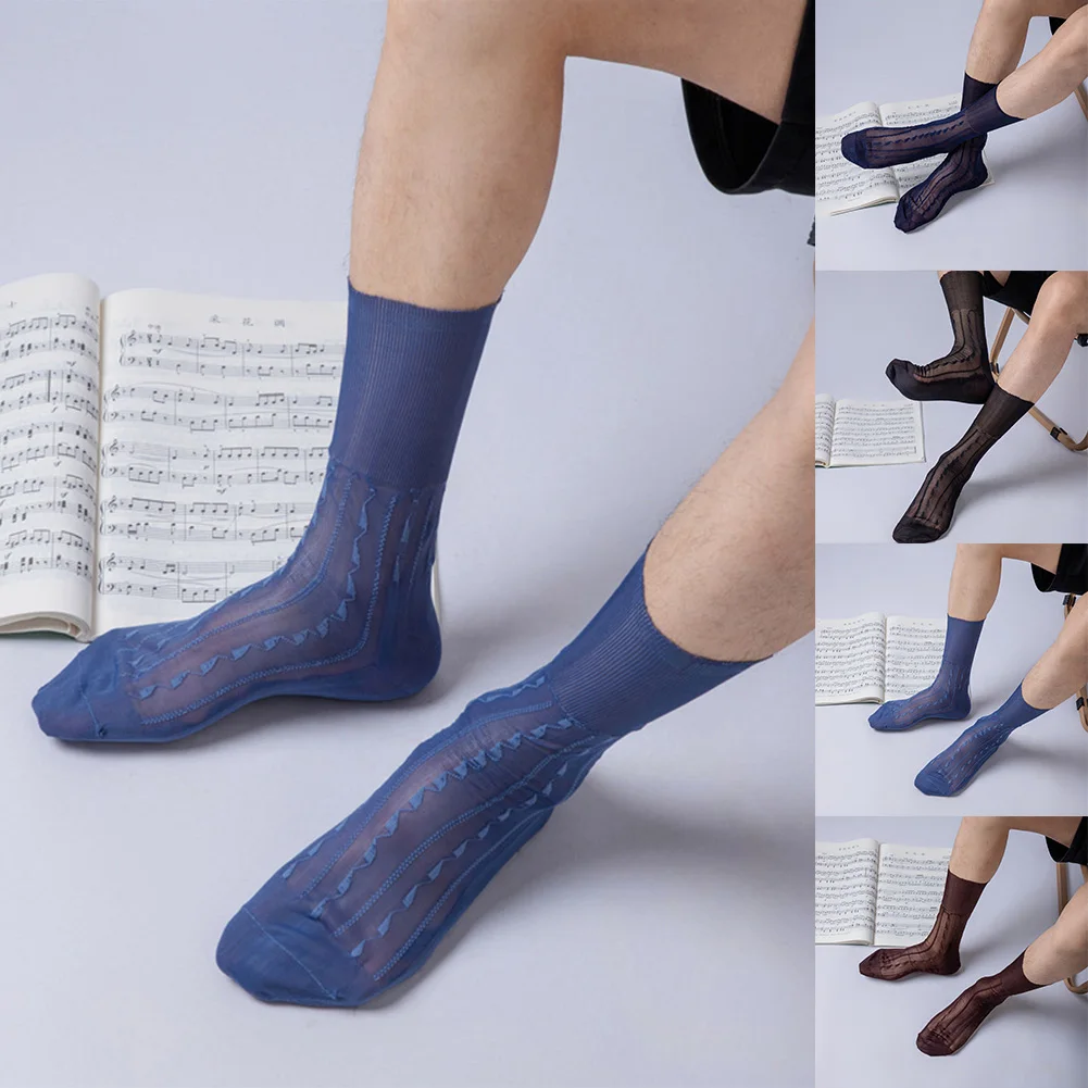 Für Männer Für Business Seidige Herrensocken Business Kleid Socken Herren Ultradünne Socken Kleid Business Atmungsaktives Nylon