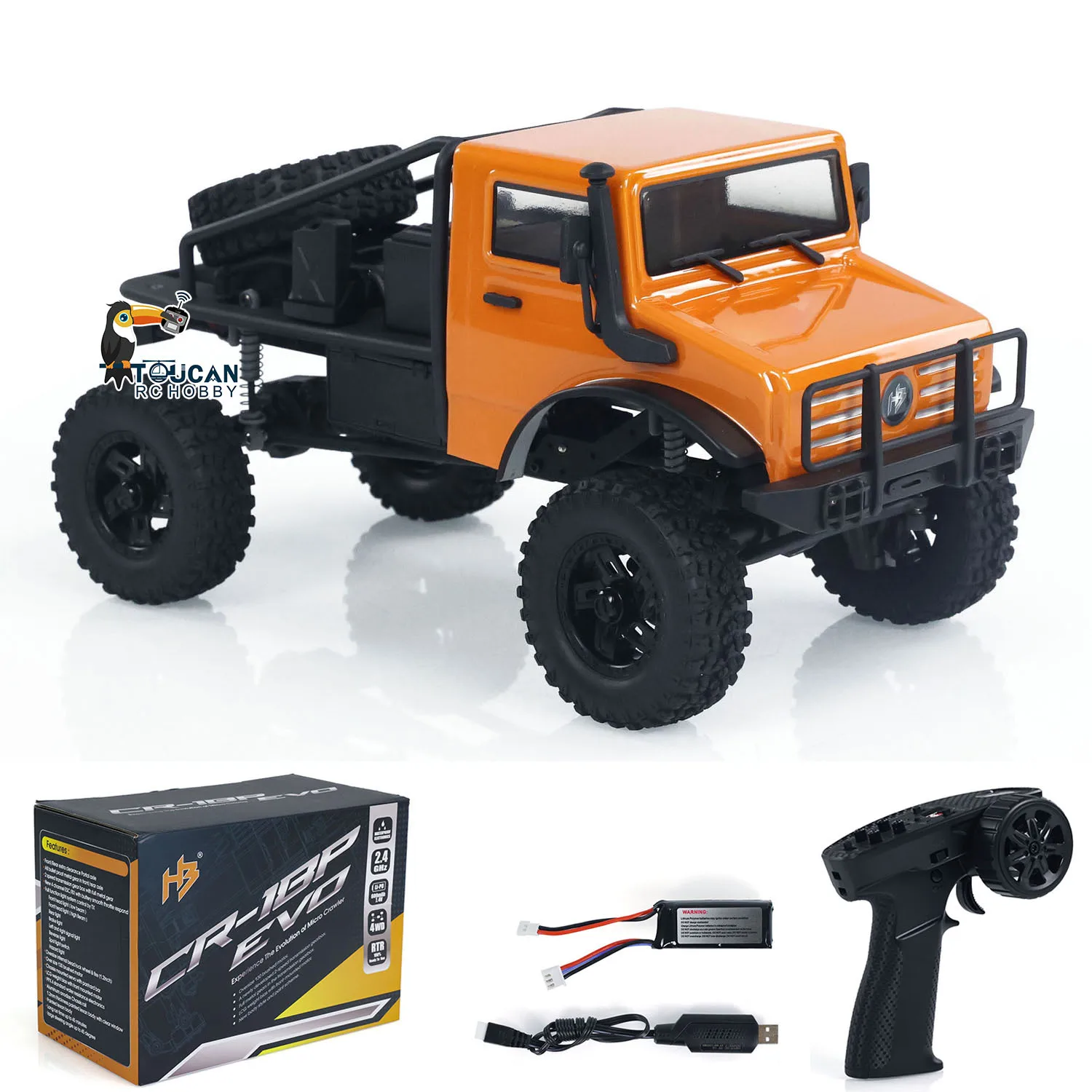 Giocattoli 1/18 RC Rock fuoristrada controllo Wireless finito 4WD Crawler Car HobbyPlus CR18P sistema di illuminazione modello TH24027