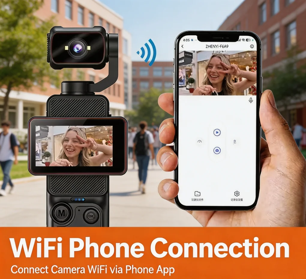 New Model of Camera with Screen That Can Be Flipped for Shooting, Handheld Gimbal, Outdoor Pocket Sports Anti-Shake Camera, Portable Camera for On-The-Go Use