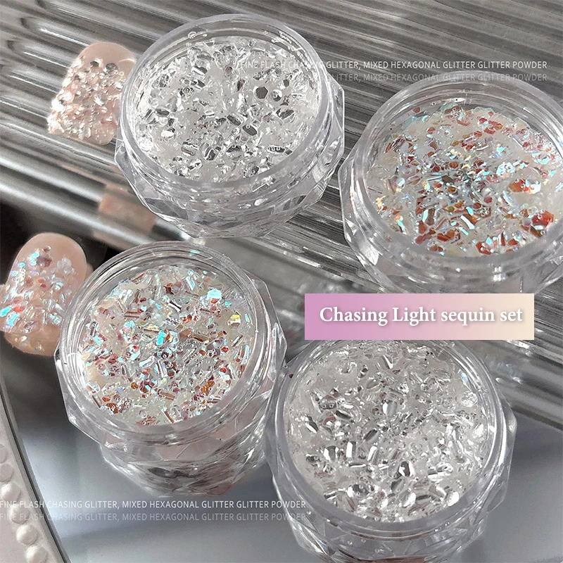 1 scatola di mini glitter scintillanti per unghie scintillanti decorazione per unghie accessori di design per salone di bellezza design per nail art fai da te