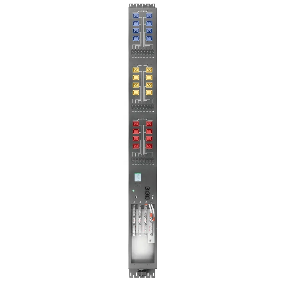 3phase 415V 160A PDU 24port C19 and 24pcs 1P 20A breakers and remote monitoring control and SNMP V3 Smart PDU