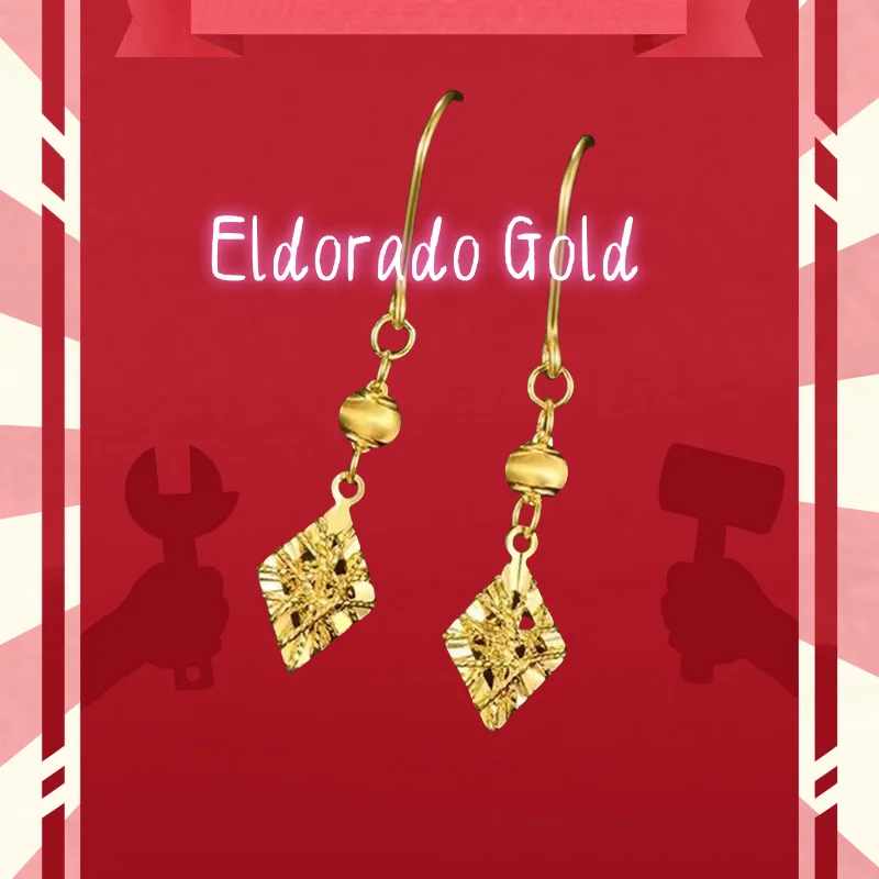 

AU750 gold hollow diamond geometric mesh 18K gold earrings, women's long tassel earrings luxury jewelry holiday giftValentine's