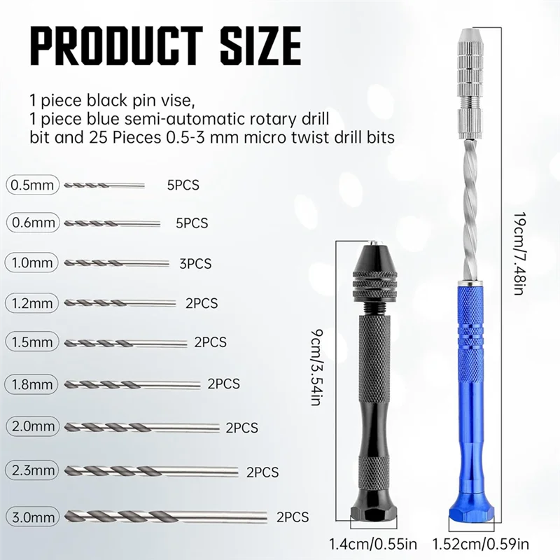 AC88-Micro-Type Pin Vise And Twist Handdrill Rottery Tool As Shown Resin+Metal DIY Crafts For Resin Casting