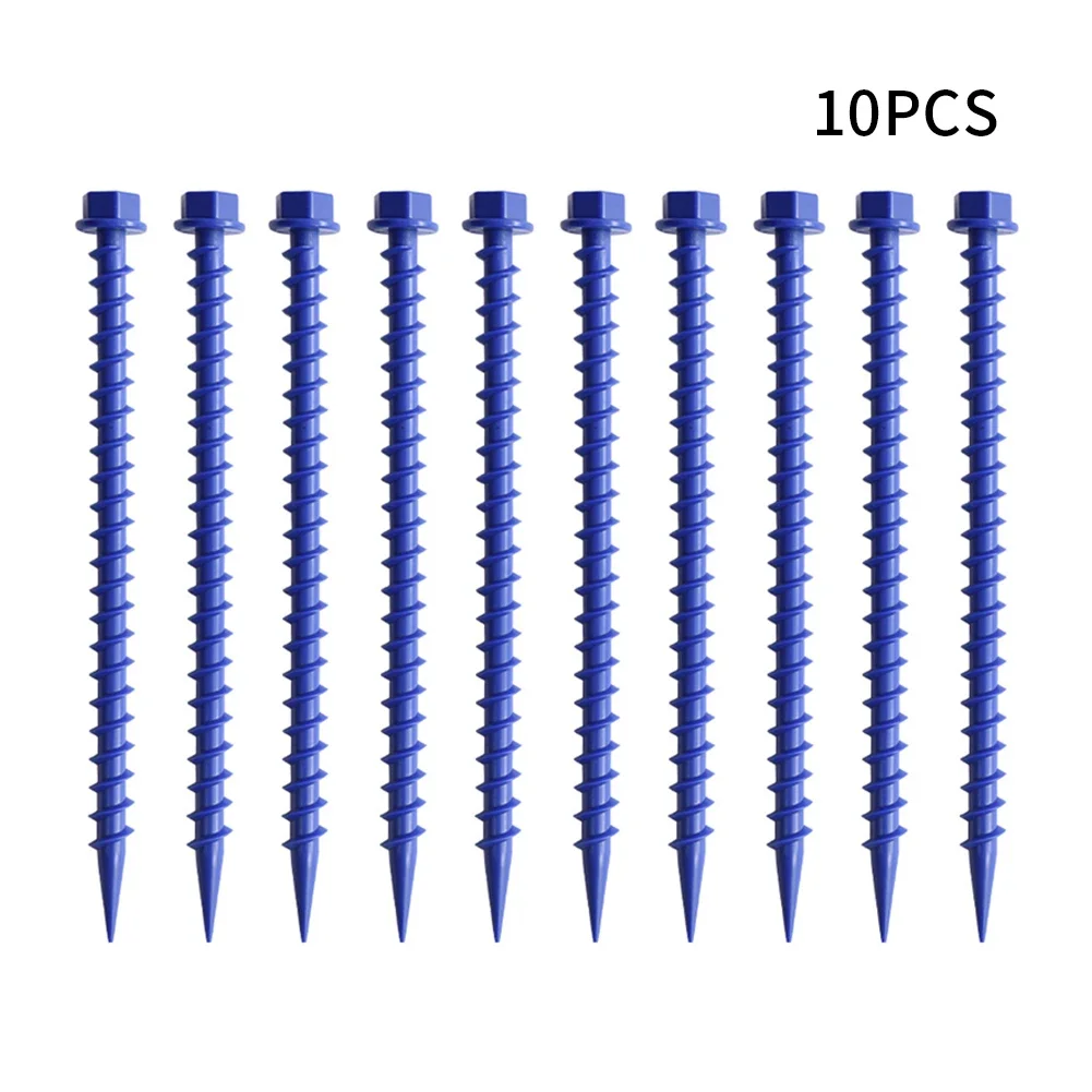 Clavijas para tienda de campaña con picos de tierra, longitud para senderismo, montañismo, exterior, paso de plástico PP, plástico, 10 Uds.,