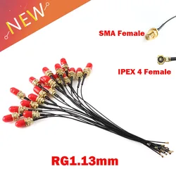 2Pcs SMA female to MHF4 IPEX4 IPX RF plug Pigtail cable for Mini 0.81mm PCI card intel WIFI Board 15cm IPEX 4 SMA-K Female