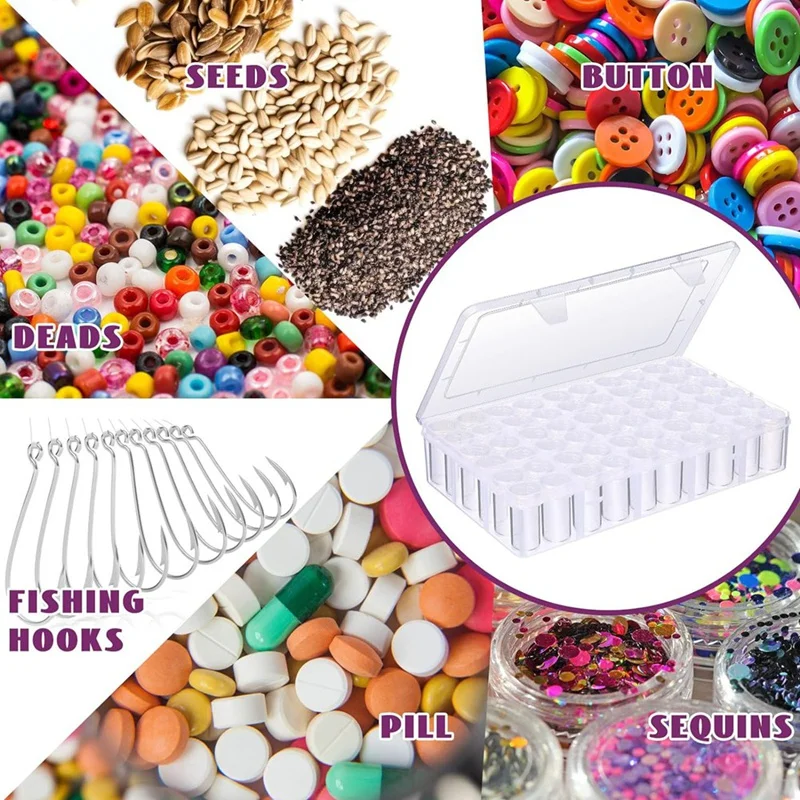 D Iamond-caja de almacenamiento para pintura, caja de almacenamiento con cuentas de 60 cuadrículas, accesorios de Arte de diamantes, con etiquetas