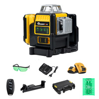 Mustool DW12 Green Laser Level 2-Line Green Light Automatic Leveling High Precision 500nm 0.3mm/m Slant Function EU Plug