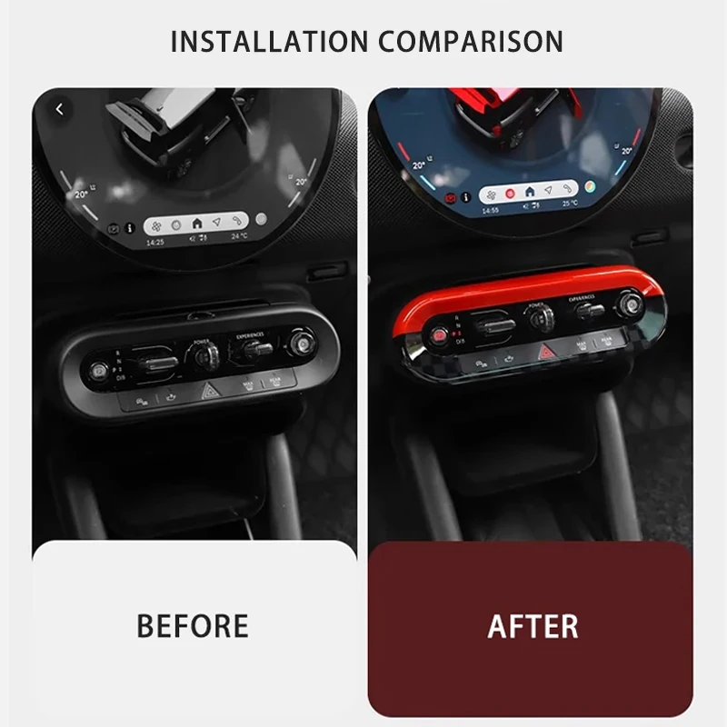 سيارة التحكم المركزي زر الإطار ملصق ل ميني كونتري مان J01 J05 U25 F65 F66 F67 كوبر S E SE EV 2024-2025 اكسسوارات السيارات