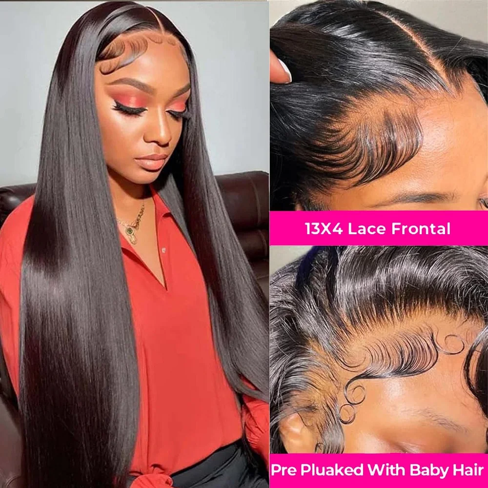 30 بوصة مستقيم الدانتيل الجبهة الباروكات الشعر البشري 13x4 HD الدانتيل الباروكات الأمامية 200% الكثافة البرازيلي شعر ريمي غلويليس الباروكات للنساء #4