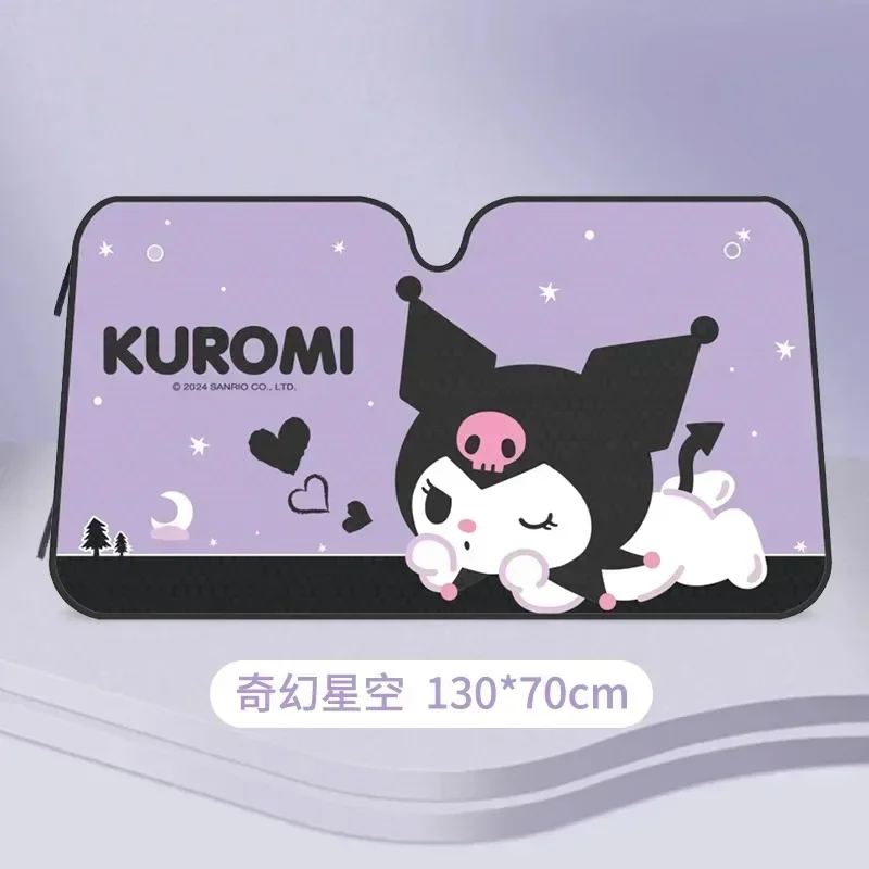 Sanrio Hello Kitty Sun Visor Anime Character Kuromi My Melody Accessories Car Front Glass Insulation Pad New Kawaii Decoration