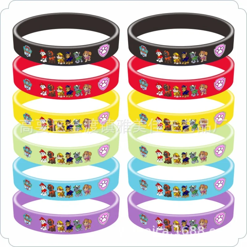 Paw Patrol Kids Silicone Wristbands Cartoon Anime Party Bracelets Figures Wristband Jewelry Decoration Boys Girls Birthday Gifts