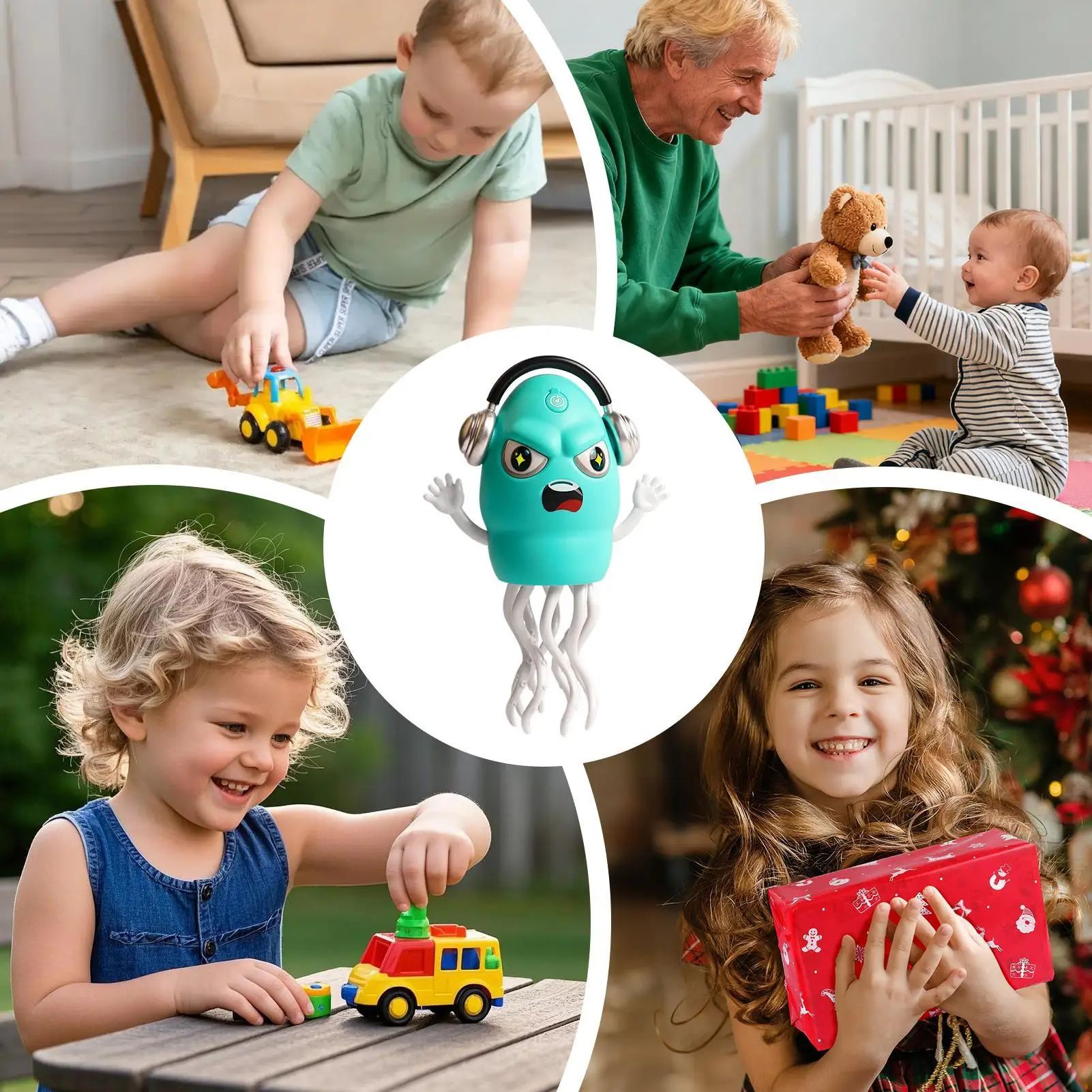 Dança lula rastejando evitar obstáculos lula recarregável rastejando polvo brinquedo com luz & música para crianças dançando barriga jogar