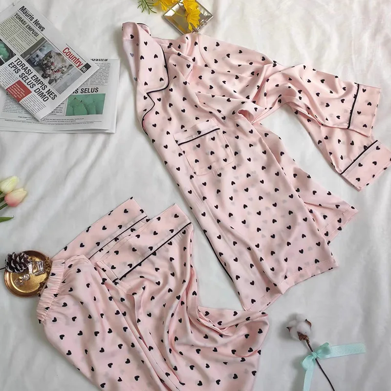 Korean-style Sweet Home Wear Spring/summer Light Outerwear Cardigan Two-piece Pajama Set for Sleeping. Comfortable Home Pajamas.