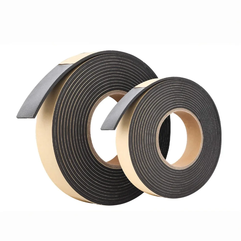 Black EVA Foam Sealing Strip L=2‑10M Thick 1‑20mm Self‑Adhesive Sponge Rubber Gap Filler Shock‑Absorbing Dust‑Proof