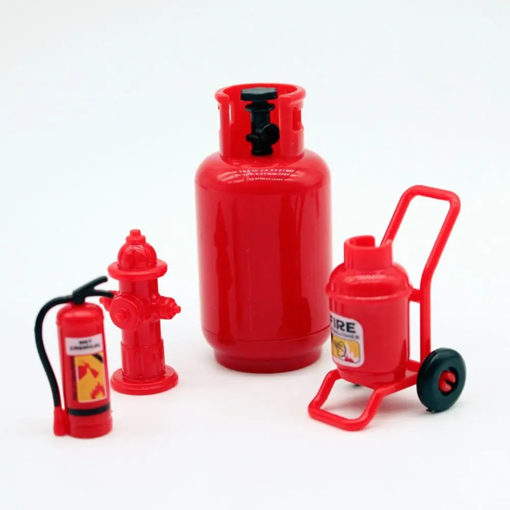 Plastic Dollhouse Mini Fire Extinguisher Acrylic Fire Hydrant Dollhouse Miniature Scene Props Doll Accessories