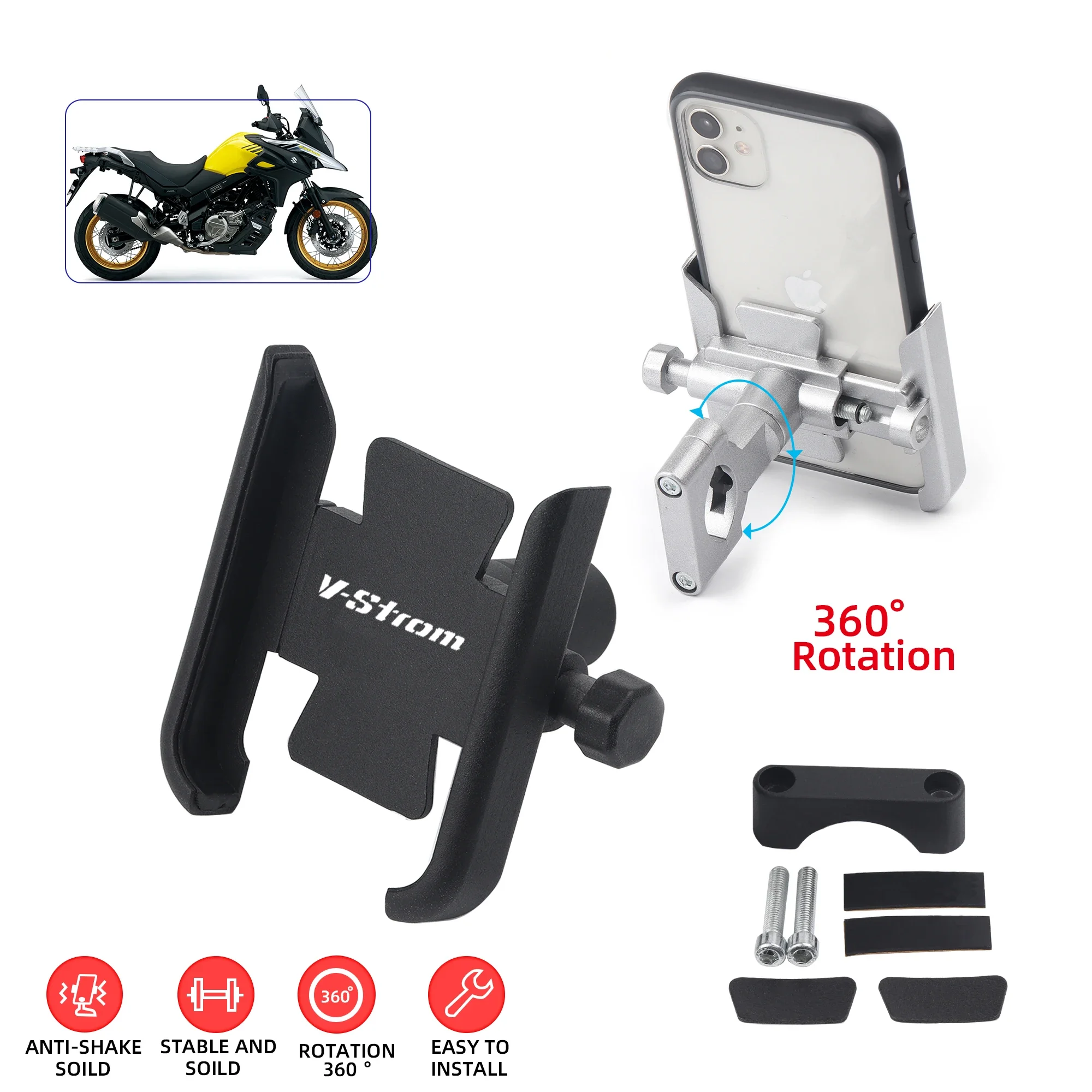 

Mobile Phone Holder For SUZUKI VSTROM DL 250 650 1000 V-Strom 650/XT 1000/XT Motorcycle Accessories Handlebar GPS Stand Bracket