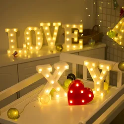 Decorative Letters Alphabet Letter LED Lights Luminous Number Lamp Decoration Battery Night Light Party Baby Bedroom Decoration