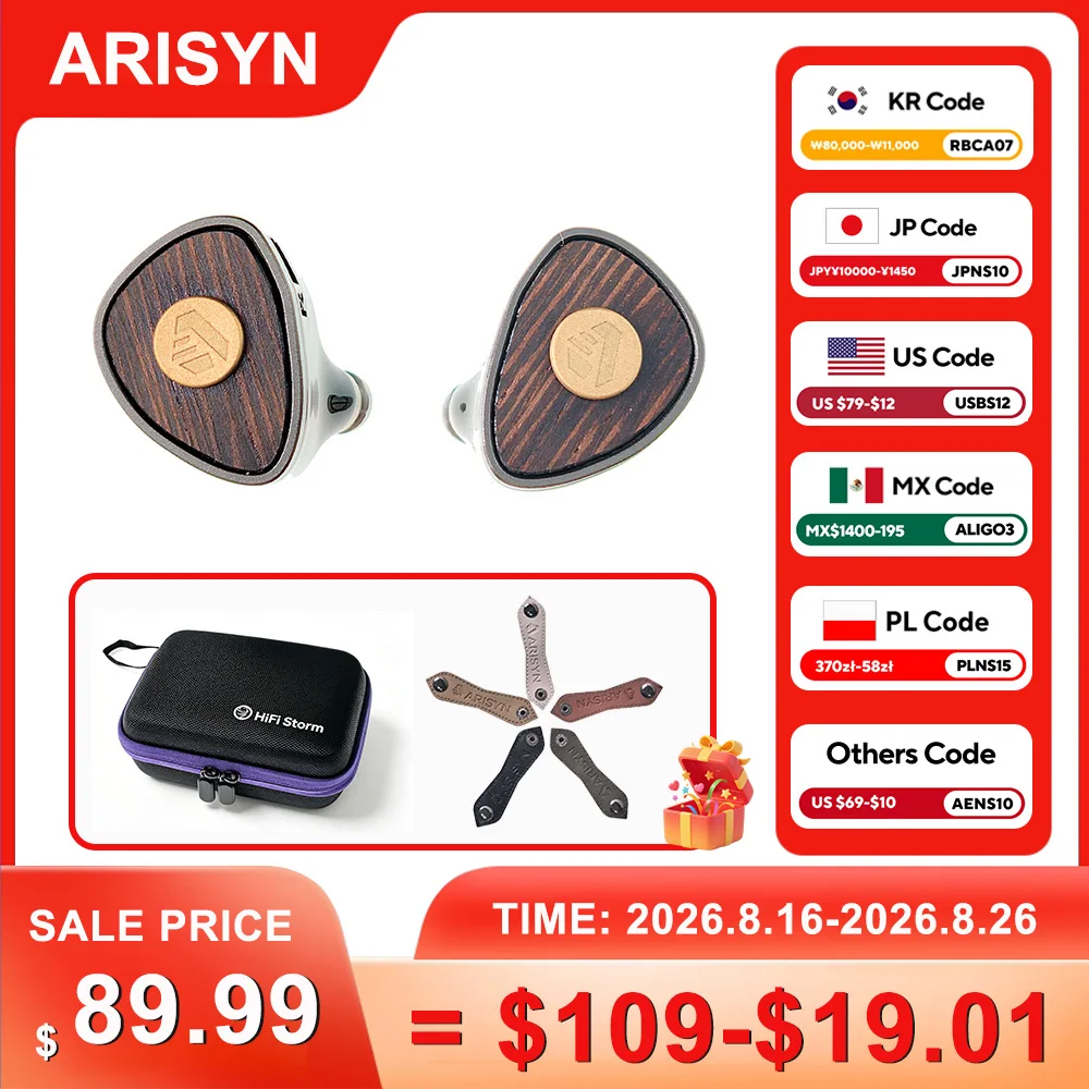 Novo Fone de Ouvido ARISYN BAI YONG com Driver Dinâmico de Diafragma Composto LCP de 10mm + Unidade MEMS de Alta Frequência com Cabo HiFi