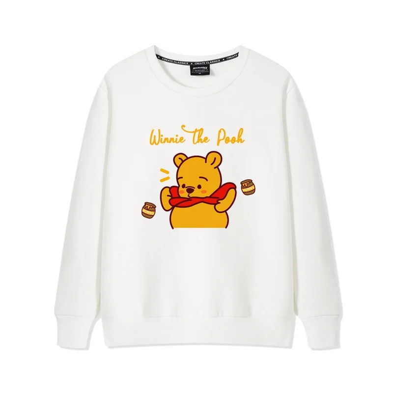 Winnie the Pooh cartoon sweatshirt women\'s top women\'s fashion trend crewneck sweatshirt Disney couple casual loose crewneck