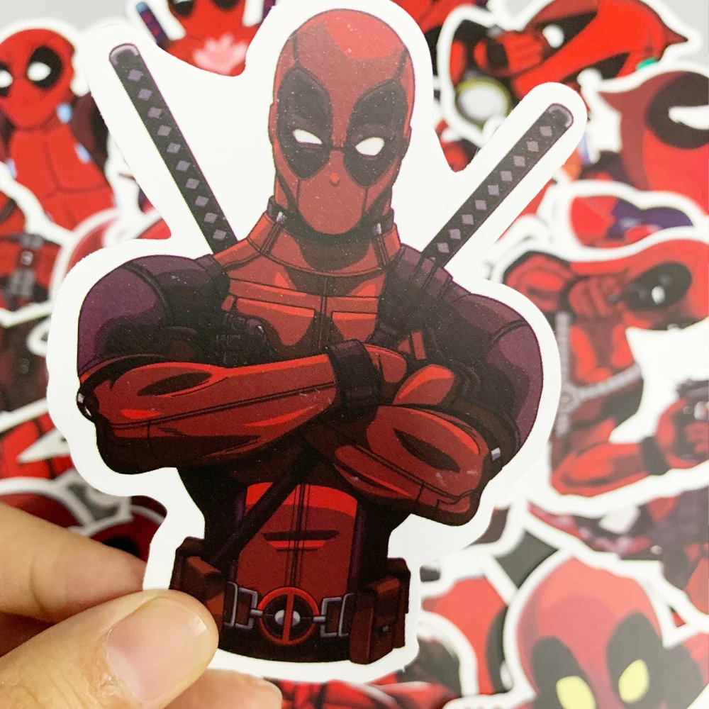 35PCS Disney Deadpool Stickers Movie Anime Marvel Book Laptop Motorcycle Kawaii Cartoon Graffiti Sticker Pack Kids Toy Gift