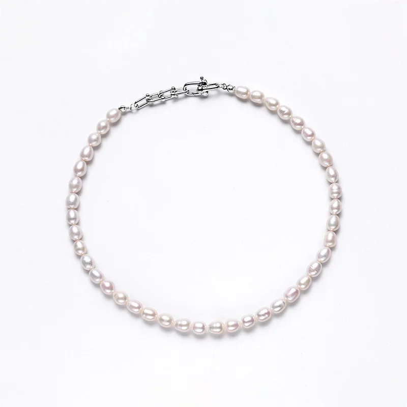 

-8Mm Genuine Necklace Women Freshwater Small Pearl Clavicle Sweater Chain